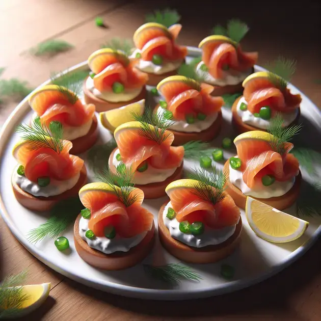 Canapés de Salmão Defumado 