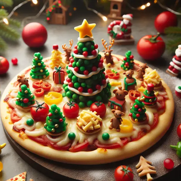 Mini Pizzas de Natal 