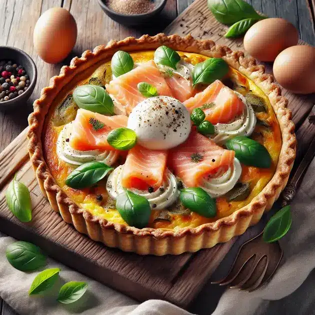 Receitas com Beringela: Quiche de Salmão com Creme de Leite 